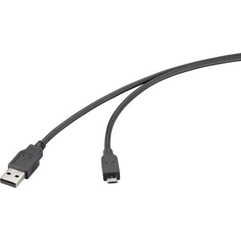 Renkforce Câble USB USB 2.0 USB-A mâle, USB-Micro-B mâle 3.00 m noir RF-6830434