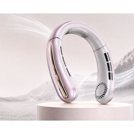 Ventilateur de cou / Argent lilas perle - Sans fil, réglable et portable - Ventilateur de cou - Ventilateur de cou avec fonction rafraîchissante - Ventilateur de cou - Ventilateur facial - Rechargeabl (1/5)