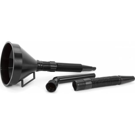 Flexibler schwarzer Trichter mit Sieb, 4 Stück, für Kraftstoff, Flüssigkeiten, Wasser, 13 cm, amio-02007 (1/3)