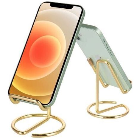 Support de téléphone portable pour bureau, joli support de téléphone portable en métal doré, accessoires de bureau, compatible avec tous les téléphones mobiles, iPhone, Switch, iPad (1/5)