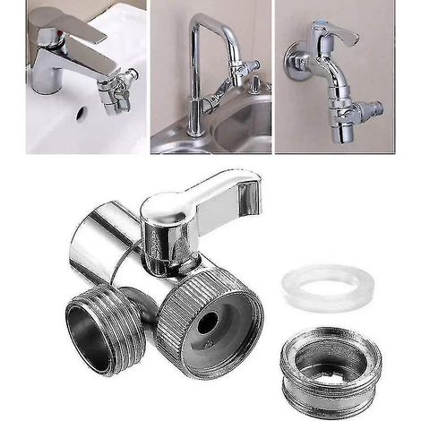 Adaptateur de robinet avec aérateur, raccord d'eau, séparateur de cuisine, vanne inverseuse de douche Tz-AquaForge