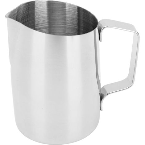 Pichet mousseur à lait 450 ml, 201, acier inoxydable, graduation interne, pour mousser le lait et le café, idéal pour les cafés à domicile. (1/5)