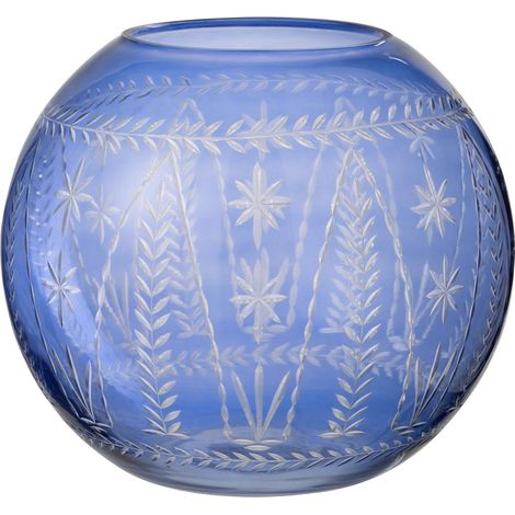 Vase Rond en Verre "Tarifa" 27cm Bleu