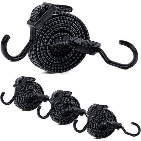 correas elásticas con ganchos，cuerdas elásticas ajustables de 100 cm，adecuadas para equipaje，portaequipajes de techo，camping y lonas (gris) (1/5)