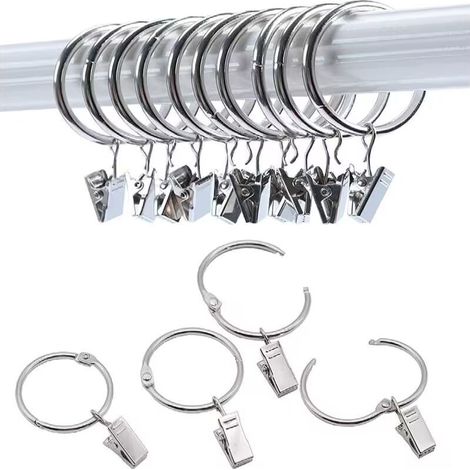 Fermagli per tende in acciaio inox – Confezione da 30, ideali per bastoni per tende e decorazioni interne/esterne