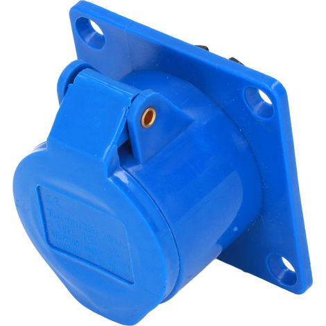 3-polige, verdeckte Industriesteckdose aus PC-Messing, blau, CEE-Stecker für elektrische Stromversorgung, Schutzart IP44, 220–250 V (1/5)