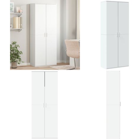 Highboard Weiß 70x35x180 cm Holzwerkstoff - Hochregal - Stauraum (1/5)