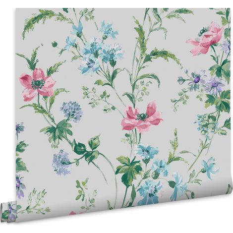 Laura Ashley Poppy Meadow Vliestapete Pale Violet 10mx52cm