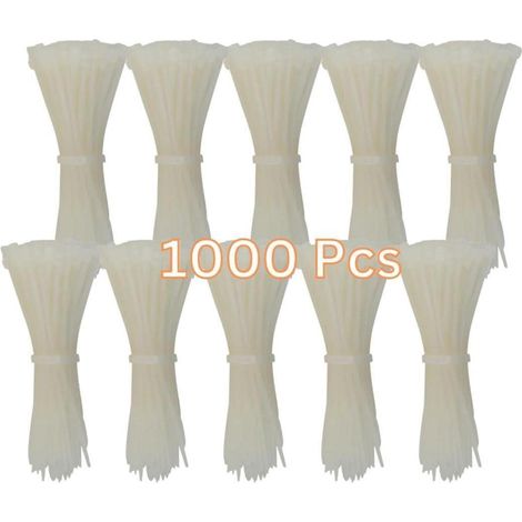 Kabelbinder 1000 Transparent 2,5 mm 100 mm x 2,5 mm Weiß Naturfarben (1/5)