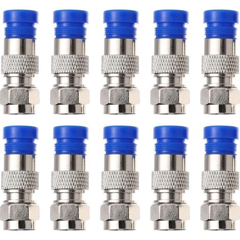 Raccord de Compression Étanche en Polyéthylène et Laiton, 10pcs, Réduit Fuites pour Câble 75-5, pour Antennes Parabole Tv (1/5)