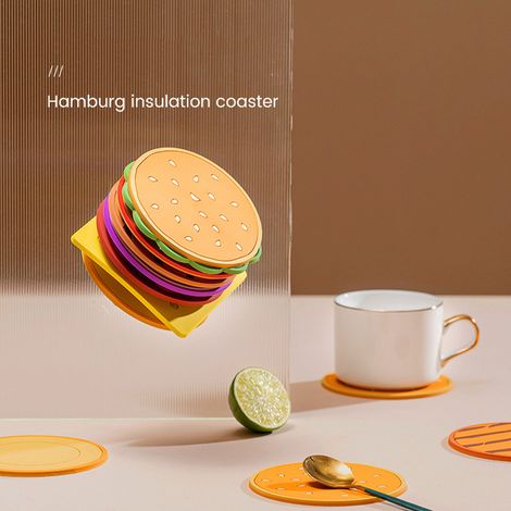Lot de 8 sous-verres imperméables, résistants à l'huile et isolants thermiques, en PVC à motifs mignons, pour restaurants et maison. (1/5)