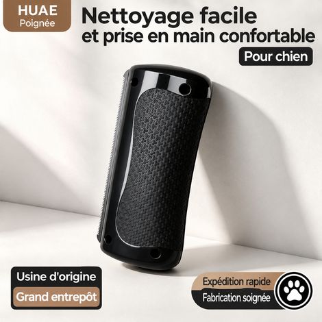 Couteau de chaleur et étrille de mue chevaux et grands chiens plastique noir 14,8 × 7,3 × 3,7 cm 107 g – Livraison gratuite (1/5)