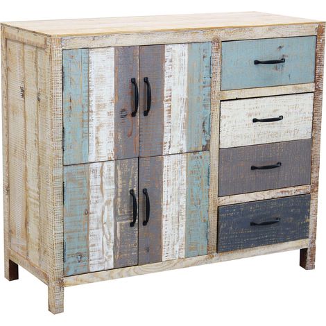 Mobile credenza da ingresso in legno colorato con 4 cassetti e 4 ante Clarence (1/5)