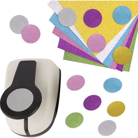 Perforatrice ronde à un trou, diamètre 3,8 cm (1,5 po), idéale pour le scrapbooking, blanche. (1/5)