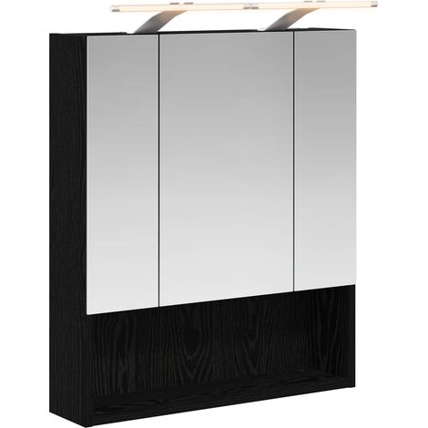 Maison Exclusive - Badezimmerspiegelschrank Schwarz Eichen-Optik