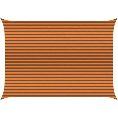 Voile d'ombrage orange et marron, 5 x 3,5 mètres, tissu Oxford 100% polyester. (1/5)