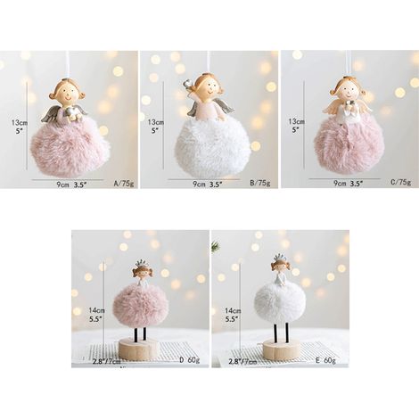 Décoration de Noël Ange en peluche pour fille, pendentif (boîte, 1 pièce) Modèle D (1/4)