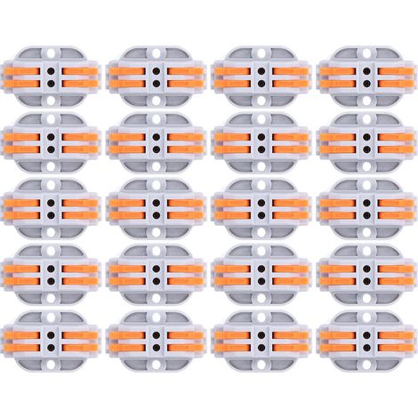 20 connecteurs rapides à levier, cosses à sertir compactes 223-2P (1/5)