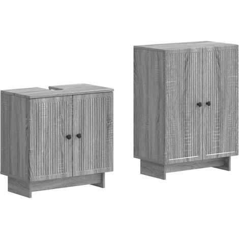 Maison Exclusive - Set di Armadi da Bagno da 2 Pezzi EDE Sonoma grigio (1/5)