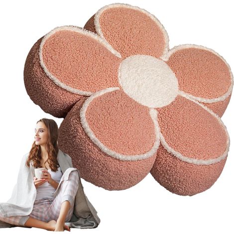 Coussin mignon en forme de fleur, coussin doux Tatami, coussin décoratif floral, coussin de corps floral polyvalent 19,69 pouces pour la maison, décoration élégante de chambre et confort (1/5)