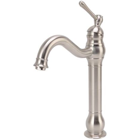 Robinet d'évier brossé en cuivre, mitigeur industriel rétro, robinet de lavabo de salle de bains à poignée unique pour lavabo au-dessus du comptoir (1/4)