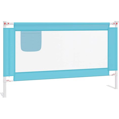 Barrière de sécurité de lit d'enfant  Barrière de protection Bleu 140x25 cm Tissu CFW75888 (1/5)