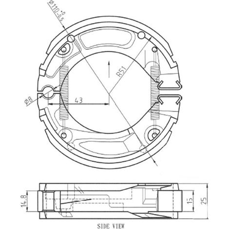 Mâchoires de Frein Ø110mm L 25mm