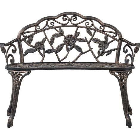 vidaXL Bistro Bench 100cm Bronze Cast Aluminium