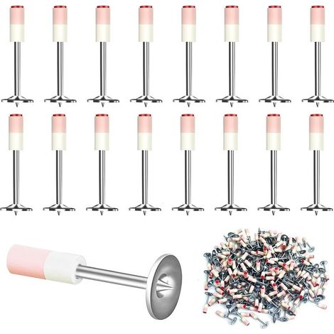 Pistolet à clou béton manuel 200 pièces – Clous ronds en acier 7.3 mm – Fixations pour acier léger et tuyauterie – Léger et silencieux