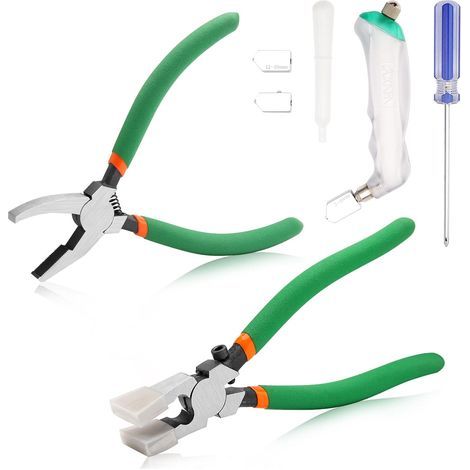 Set mit 10 robusten Glasschneidern mit zusätzlichen Gummispitzen – Professionelles Schneidwerkzeug für Buntglas, Spiegel, Fliesen und Mosaike (1/5)