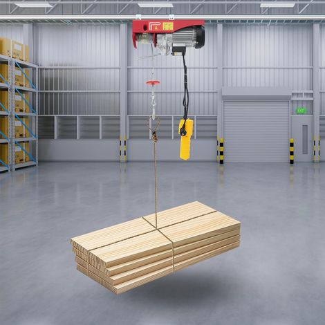 Palan à câble électrique 220 V 1300 W Simple/Double brin 400 kg / 800 kg Hauteur 12 m / 6 m – Pour chantier, usine, entrepôt (1/5)