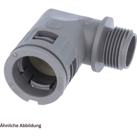 FLEXA RQW-M Schnellverschraubung 90 Grad Winkel Gewinde M25x1,5 für Schlauch-Außendurchmesser 21,2mm hochdichtend mit Außengewinde - 1 Stück (1/3)