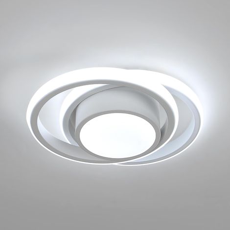 Plafonnier LED Blanc Moderne, Plafonnier de Plafond 32W avec Lumière Blanche 6500K, Plafonnier Salon et Chambre en Aluminium et Fer, Idéal pour Cuisine, Couloir (1/5)