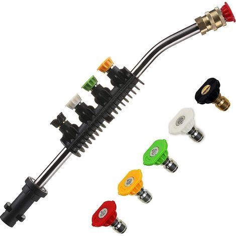 Lance Haute Pression, 15 Inch Jet Lance Haute Pression avec 5 Buse Réglable pour Power Wash Compatible avec Karcher série K K1/K2/K3/K4/K5/K6/K7 Accessoire (1/5)