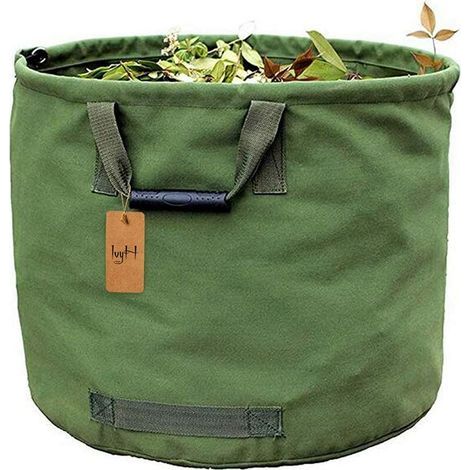 Besonders robuster 125-Liter-Gartenbeutel mit Tragegriffen, Laubsammelbeutel aus Militär-Canvas (H 45,7 cm, T 55,8 cm) (1/5)