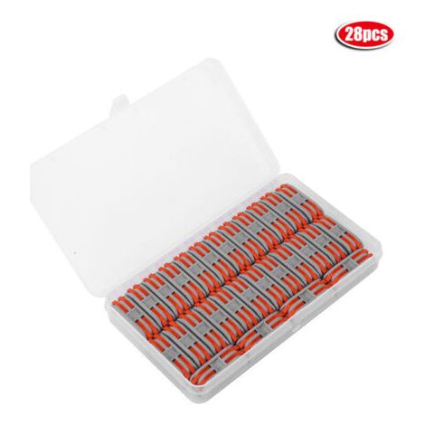 QORVA
-28 Pcs Connecteur de câblage Conducteur 2 positions Compact Orange Nylon ignifuge 11-28 AWG PCT-2-2,DUBUNS