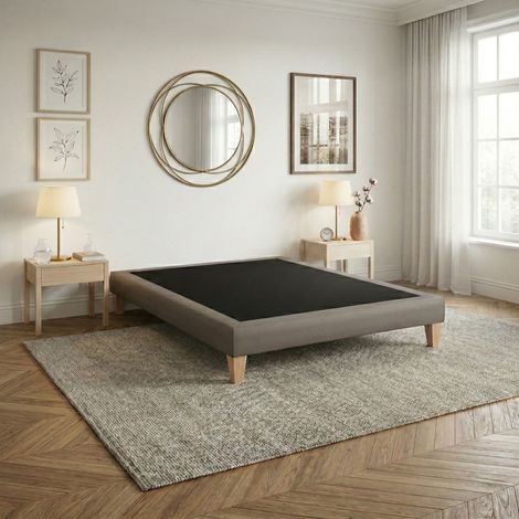 Sommier tapissier déco simili cacao Someo Astre 100x200 cm