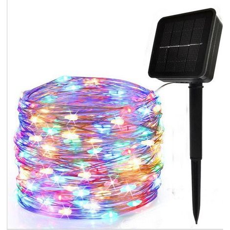 20 Meter lange LED-Lichterkette aus Kupferdraht, solarbetrieben, ideal für die Dekoration im Innen- und Außenbereich. (1/5)