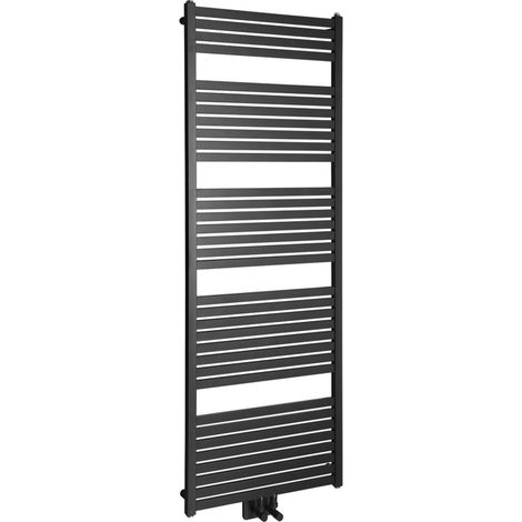 Aqualine Handtuchheizkörper - Heizkörper Tondi 60x169 cm, Mittelanschluss, schwarz matt DT496T
