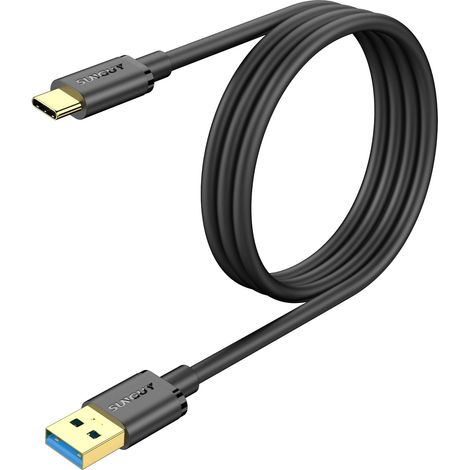 Câble USB vers USB C, câble de charge USB C, 1 m 10 Gbps USB 3.1 GEN 2, câble de données pour voiture Android, iPhone 15, Galaxy S24/S23 ultra, Huawei P20/50 Pro, Google Pixel, Noir (1/5)