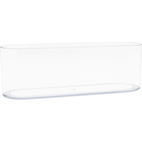 Vase à Fleurs Ovale en Acrylique – Centre de Table décoratif pour la Maison ou Le Mariage – Plastique incassable – 10,2 x 30,5 cm – Court et Arrondi – Transparent (1/5)