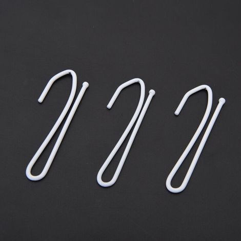 300 pièces, crochets en métal blanc pour rideaux de porte et rideaux de douche (1/4)