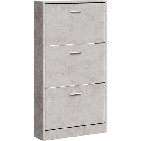 Maison Exclusive - Scarpiera Grigio Cemento 59x17x108 cm in Legno Multistrato