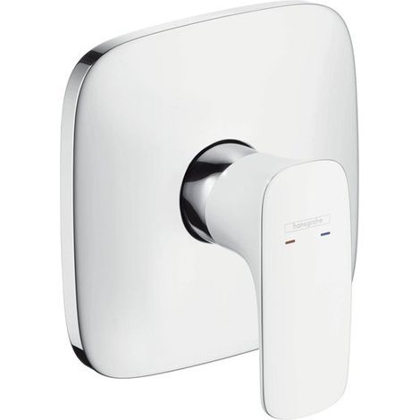 Set de finition pour mitigeur douche haut débit encastré blanc/chromé