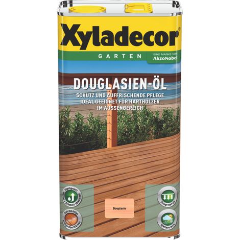 Xyladecor Douglasien-Öl, Geruchsmildes Pflegeöl zum Schutz und Auffrischung von Douglasien-Holz im Außenbereich, 5 l