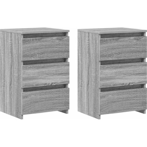 vidaXL Bed Cabinets 2 pcs Grey Sonoma 40x35x62,5 cm Engineered Wood