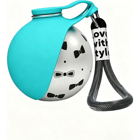 Bouteille d'eau portable 2 en 1 pour chien avec bol intégré, distributeur d'eau de voyage en acier inoxydable de 295 ml, conception anti-fuite avec bol en silicone, parfait pour les promenades, les ra (1/5)