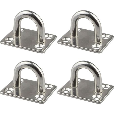 M8 Hochleistungs-Ösenplatte, längliche Platte aus Edelstahl 304, U-förmiger Befestigungsring für Sonnensegel, Schiffszubehör, Haken zum Aufhängen von Hängematten an Wand und Decke (1/4)