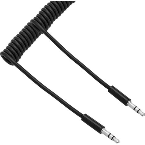 BeMatik - Stéréo minijack audio câble mâle mâle 1m 3,5 Flexible bouclés (1/5)