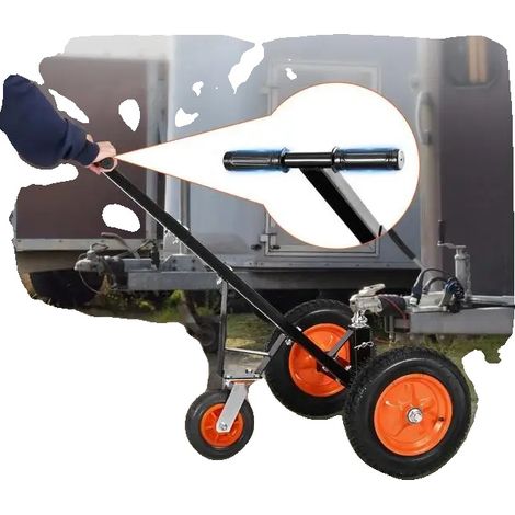 Remolque de dos ruedas, acero al carbono, capacidad de carga de 454 kg, bola de remolque de 50,8 mm, ruedas de 355,6 mm de espesor, altura ajustable. (1/5)